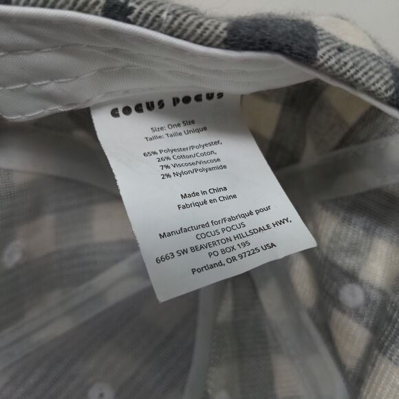 Cocus Pocus Men's Slideback Hat Multicolor Plaid Pattern Size OS Poly Blend - Picture 7 of 7